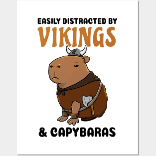 Easily Distracted by Vikings and Capybaras Posters and Art